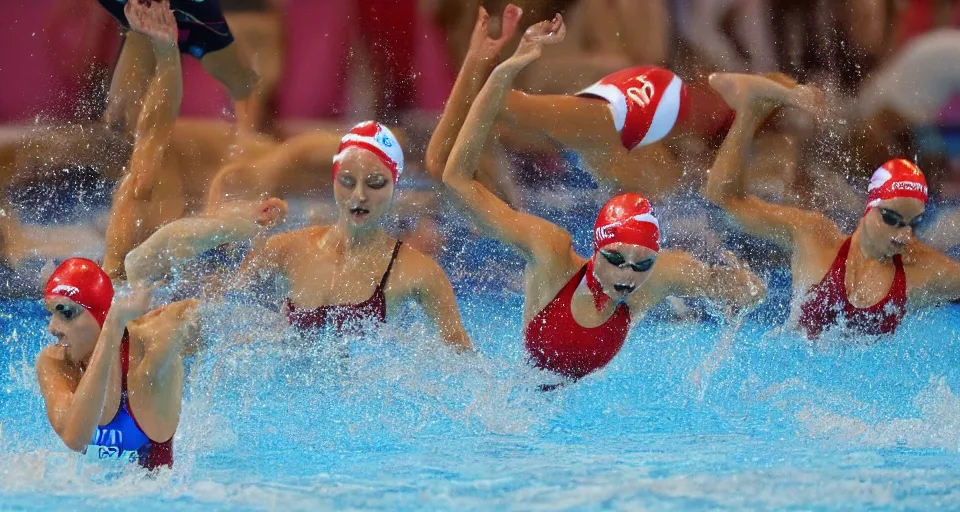 Image similar to olympic swimming in sand instead of water, extremely coherent, motion blur