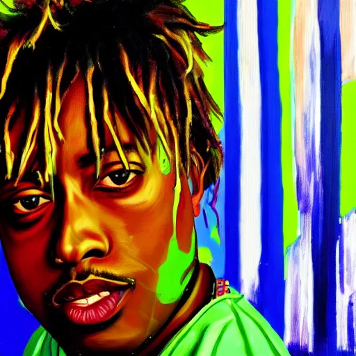 Prompt: juice wrld as a painting 4K detail