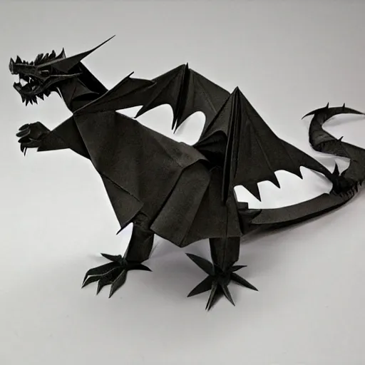 Prompt: a realistic origami dragon