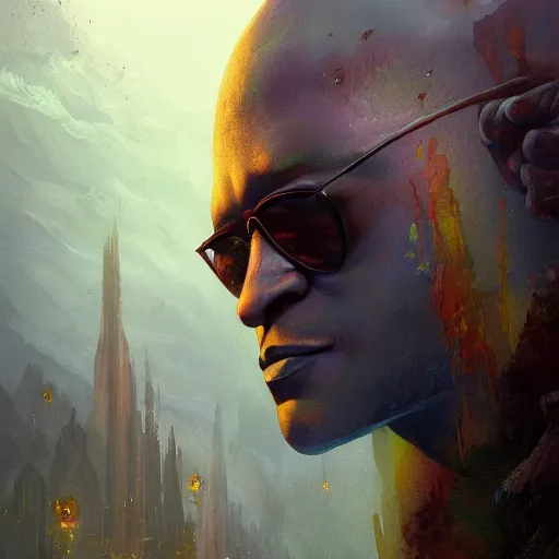 Image similar to a painting of morpheus the god of dreams by marc simonetti, high detail, trending on artstation