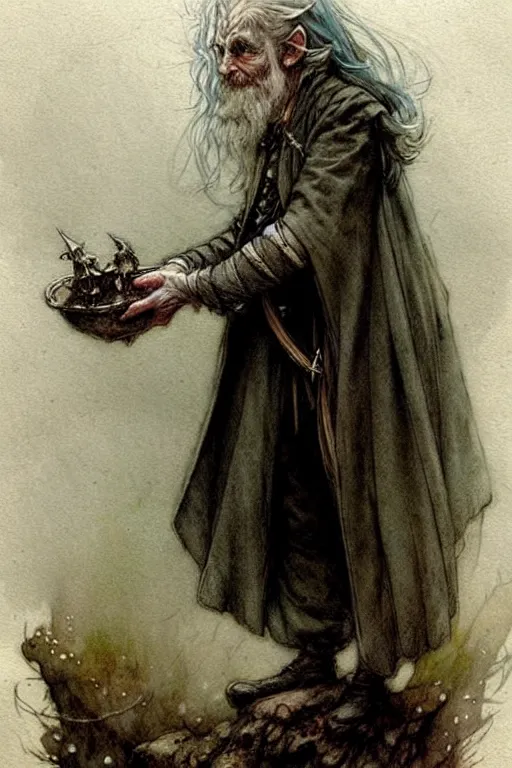 Image similar to (((((1950s lord of the rings fairy tale wizard . muted colors.))))) by Jean-Baptiste Monge !!!!!!!!!!!!!!!!!!!!!!!!!!!