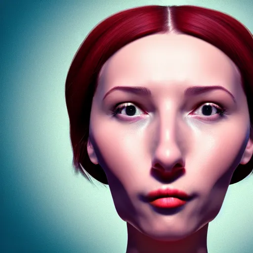 Image similar to portrait of a woman with a cake pan face, digital art, 8k, trending on artstation