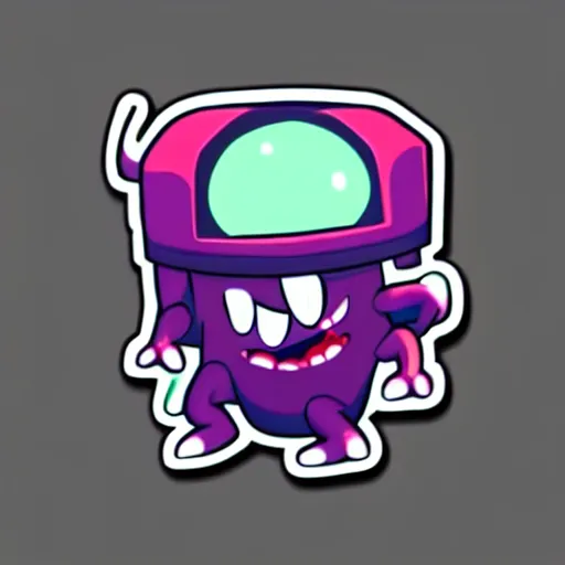 Image similar to cute monster skateboarding, sticker art, cronobreaker, beeple