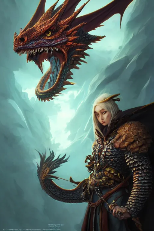 Image similar to epic dragon warlock character design, highly detailed, d & d, fantasy, highly detailed, digital painting, trending on artstation, concept art, sharp focus, illustration, global illumination, ray tracing, realistic shaded, art by artgerm and greg rutkowski and fuji choko and viktoria gavrilenko and hoang lap