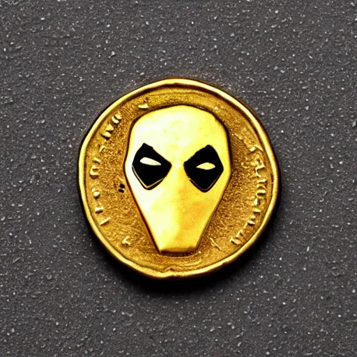 Prompt: 4 th century gold solidus coin of deadpool, today's featured photograph 4 k