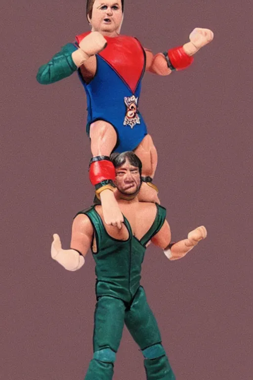 Prompt: detailed illustration, anthony albanese as a 1 9 8 0 s wrestling action figure