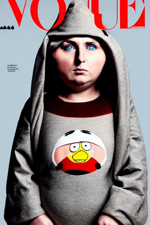 Prompt: beautiful top model dressed like eric cartman from south park, symmetrical, cinematic, elegant, luxury, real photography, 4 k, ultra hd, vogue journal cover