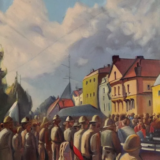 Image similar to Poland in September 1939, Oil Painting, very detailed