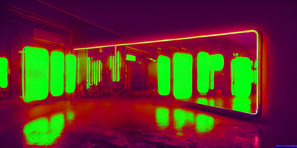 Image similar to mirror, neon lights, dirty, ektachrome photograph, volumetric lighting, f 8 aperture, cinematic eastman 5 3 8 4 film