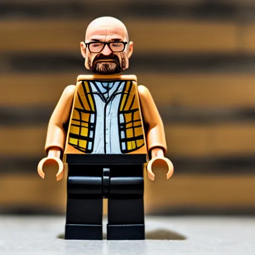 Image similar to walter white lego figure realistic photo