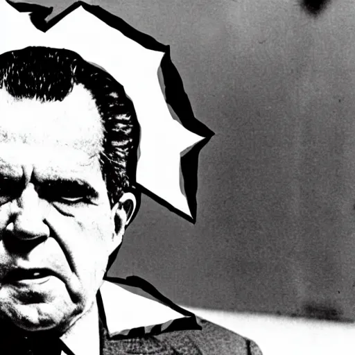 Image similar to Richard Nixon as a juggalo