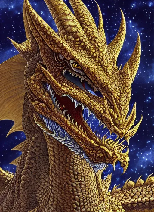 Image similar to highly detailed picture of great dragon, sketch, manga, edge of the universe, perfectly face, highly detailed, masterpiece, trending on artstation, golden ratio, cinematic romantic magical, perfect intricate highly detailed painting by akira toriyama, masashi kishimoto, and hiroyuki asada, digital art