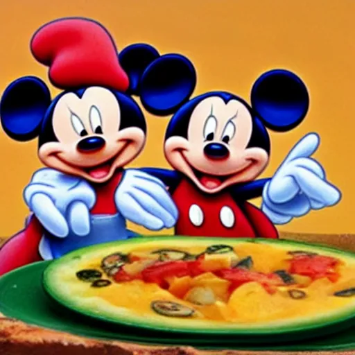Image similar to Mickey Mouse and ratatouille