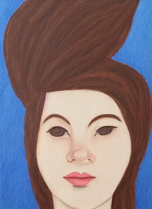 Image similar to a portrait of a cute, playful young woman, head and shoulders, stylized, strong lines by laura brouwers