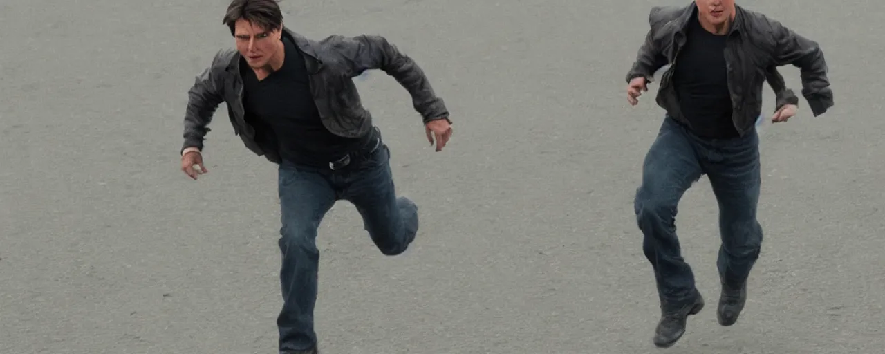 Image similar to tom cruise running during an impossible mission