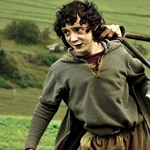 Image similar to frodo baggins playing quidditch