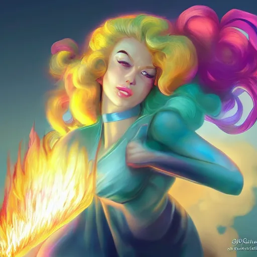 Prompt: crystal gem on fire, digital art, highly detailed, artgerm, sharp focus