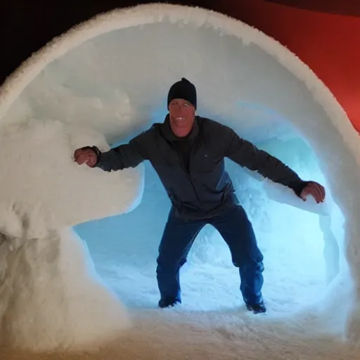 Prompt: john cena inside an igloo