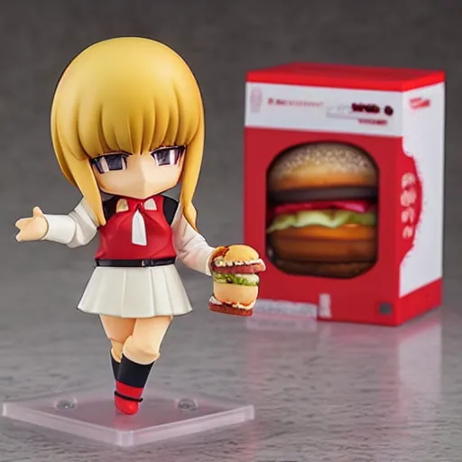 Image similar to hamburger, nendoroid, figurine, detailed product photo