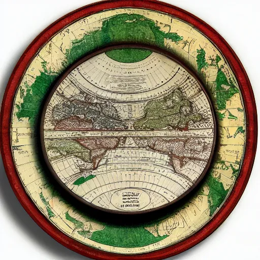 Image similar to a stack of turtles beneath a round disc showing a map of the earth, earth on top