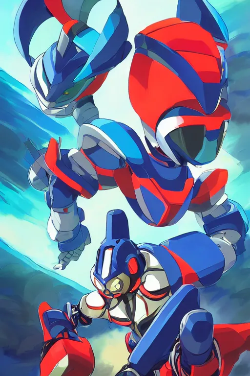 Image similar to robot ninja mask helmet megaman x zero rockman 2 0 2 2 switch game boss legacy collection fanart artsation, art gta 5 comics, behance hd by jesper ejsing, by rhads, makoto shinkai and lois van baarle, ilya kuvshinov, rossdraws global illumination ray tracing