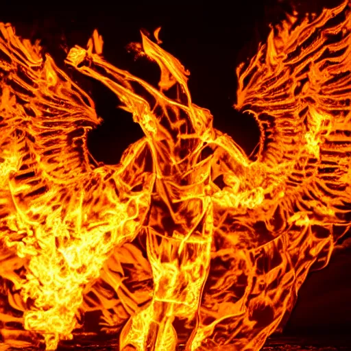 Image similar to angle made of fire