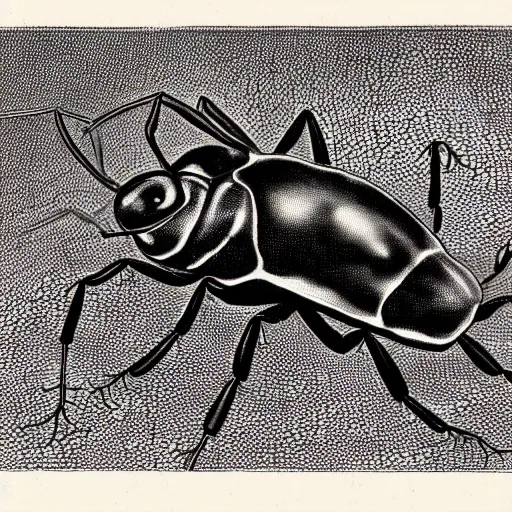 Image similar to fire ant, black and white, botanical illustration