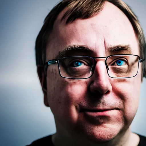Prompt: Linus Torvalds as a greek god, glowing eyes, modelsociety, radiant skin, huge anime eyes, RTX on, perfect face, directed gaze, intricate, Sony a7R IV, symmetric balance, polarizing filter, Photolab, Lightroom, 4K, Dolby Vision, Photography Award