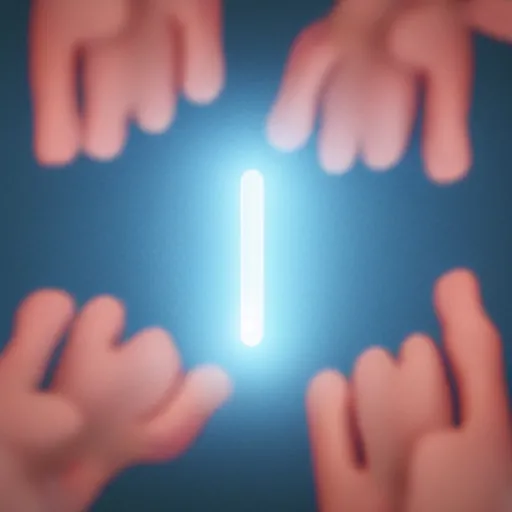 Prompt: a floating glowing ♾ between a pair of outstretched hands