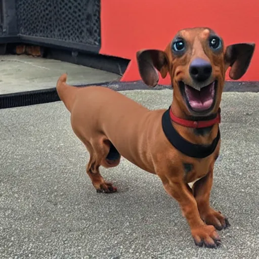 Image similar to Dwayne The Rock Johnson mixed with a dachshund