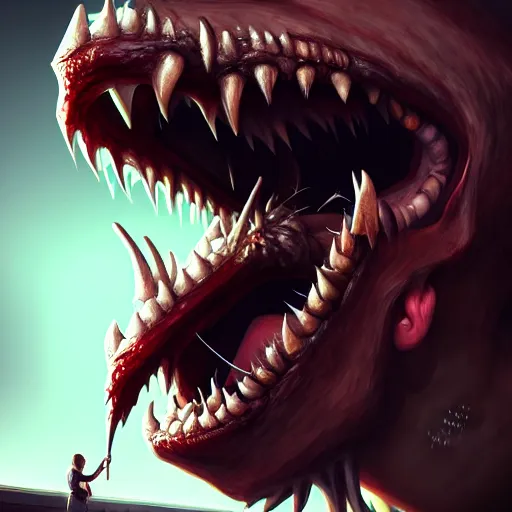 monster eating a human, stylized, artstation, hd, | Stable Diffusion ...