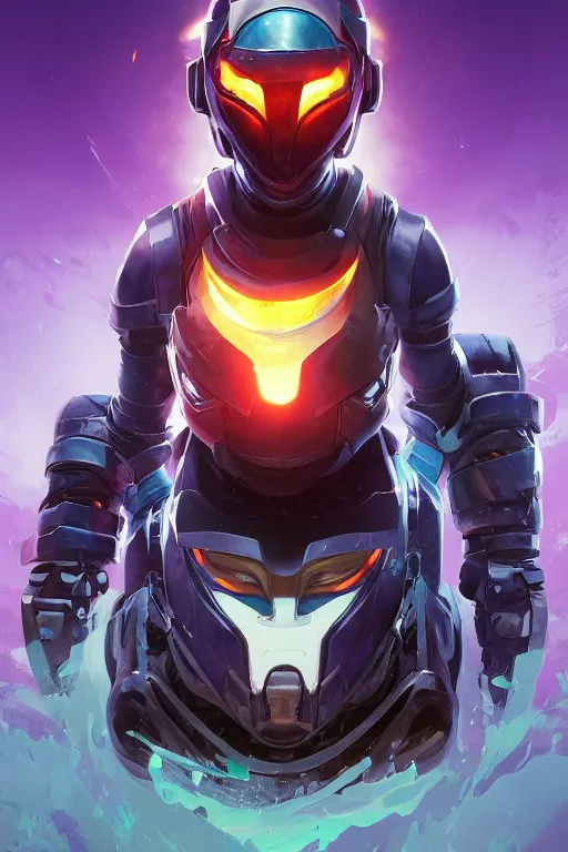 Image similar to epic mask helmet robot ninja portrait stylized as fornite style game design fanart by concept artist gervasio canda, behance hd by jesper ejsing, by rhads, makoto shinkai and lois van baarle, ilya kuvshinov, rossdraws global illumination radiating a glowing aura global illumination ray tracing hdr render in unreal engine 5