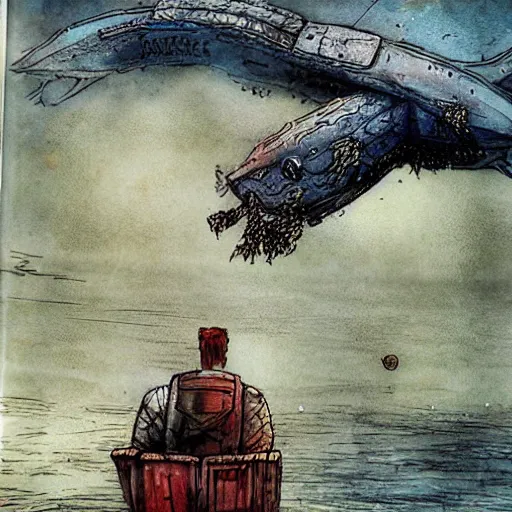 Image similar to monster in the sea by enki bilal