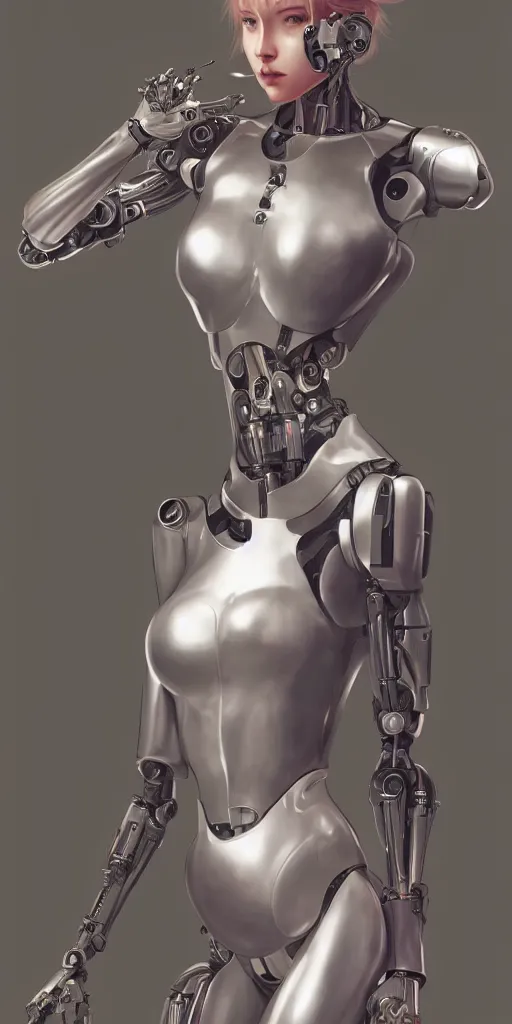 Image similar to beautiful girl with sci - fi fullbody suit, robotic body, by wlop, artstation contest winner