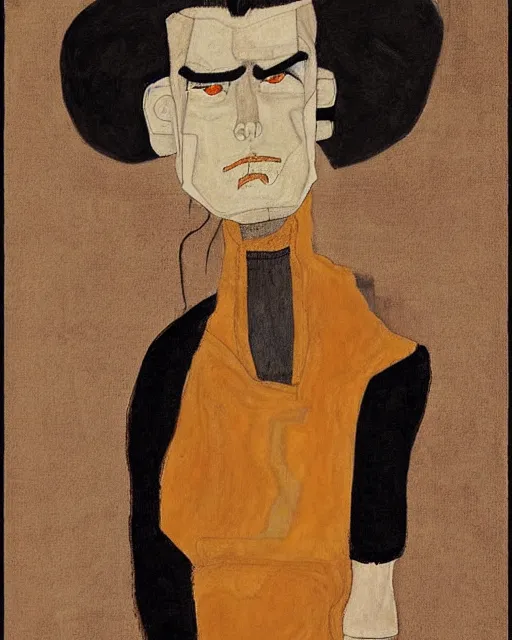 Prompt: portrait of samurai jack by egon schiele in the style of greg rutkowski