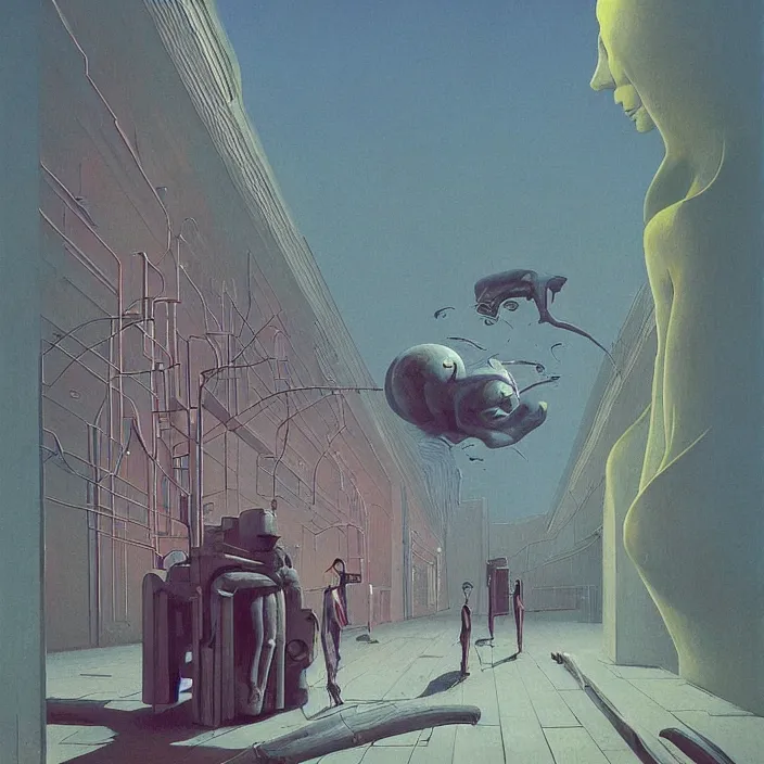 Prompt: rave, science fiction, Edward Hopper and James Gilleard, Zdzislaw Beksinski, highly detailed