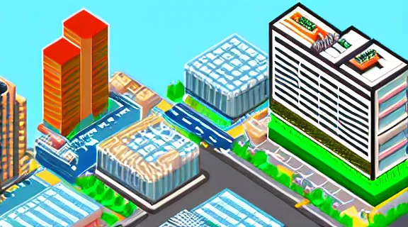 Prompt: tokyo city in sim city style, isometric perspective, highly detailed, pixelart, retro