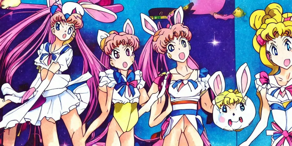 Image similar to a rabbit in the anime Sailor moon