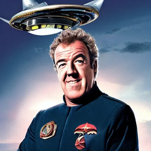 Image similar to Captain Jeremy Clarkson of the USS Enterprise, stardate 46420.1