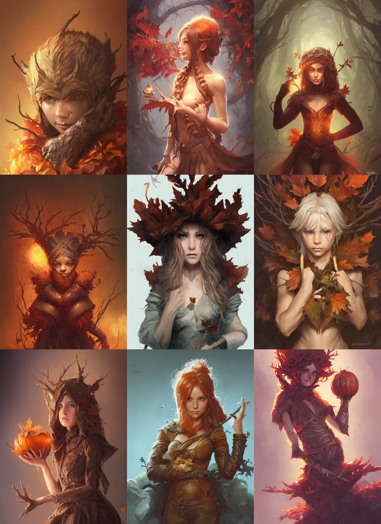 Prompt: cute autumnal mandrake, d & d, fantasy, portrait, highly detailed, digital painting, trending on artstation, concept art, sharp focus, illustration, art by artgerm and greg rutkowski and magali villeneuve