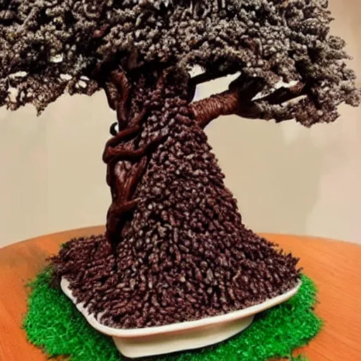 Image similar to a tree made out of chocolate, realistic, detailed,
