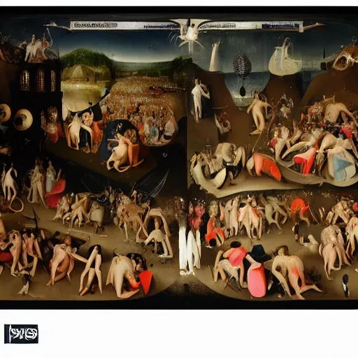 Prompt: A Lady Gaga concert. Style of Hieronymus Bosch. High resolution. Highly detailed. Art station. 8k