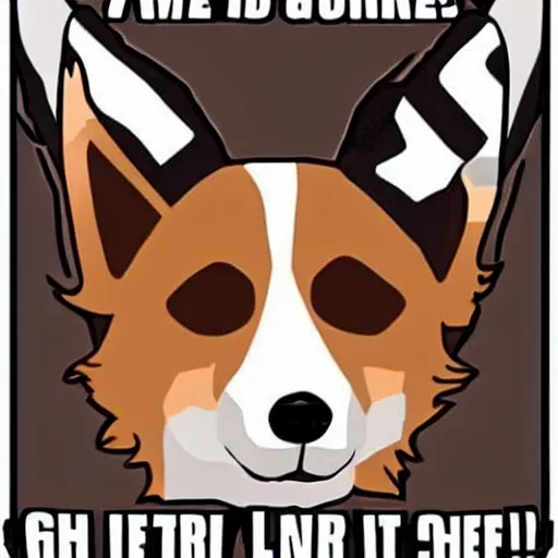 Image similar to corgi dog as nazi leader, nazi propaganda style