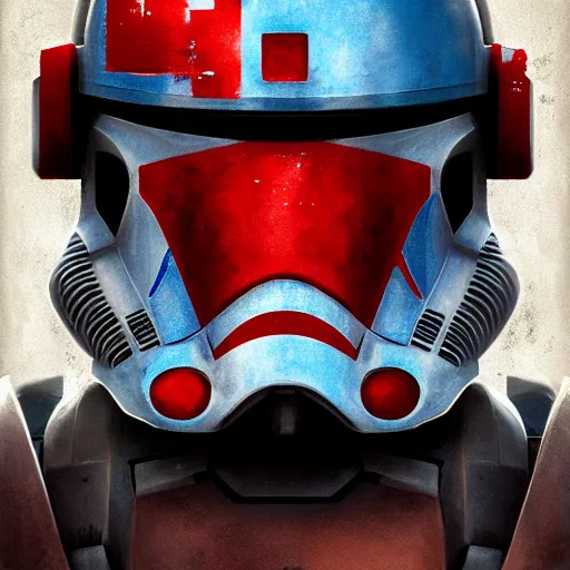 Prompt: republic commando star wars clone portrait painting, medium shot, asymmetrical, profile picture, organic painting, sunny day, matte painting, bold shapes, hard edges, street art, trending on artstation, by huang guangjian and gil elvgren and ross tran