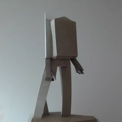 Prompt: minimalist, muted by aquirax uno star wars. a beautiful sculpture. i grew up on a farm. we worked the land. i helped dad program the agribots.