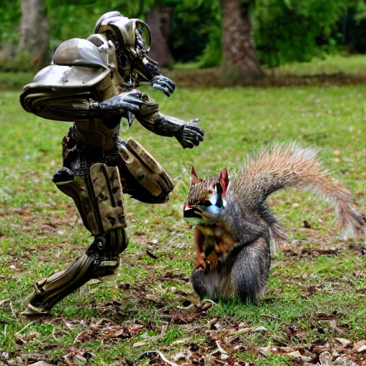 Image similar to biological aliens in combat with squirrels