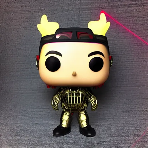 Image similar to red laser grid as a funko pop