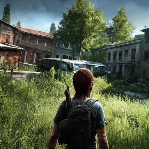 Image similar to screenshot from the last of us 3: Italy, RTX, geforce experience, highly detailed, last generation graphic, ray tracing