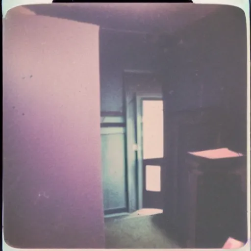 Image similar to polaroid coloured photo of a poltergeist paranormal activities