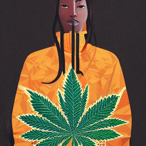 Image similar to Jamaican Marijuana profile picture by Sachin Teng, symetrical, Organic Painting , Leaf Green, adidas, Green smoke, Impressive, Award Winning, Warm, Good Vibes, Positive, geometric shapes, energetic, intricate background, graffiti, street art:2 by Sachin Teng:4